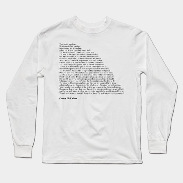 Carson McCullers Quotes Long Sleeve T-Shirt by qqqueiru